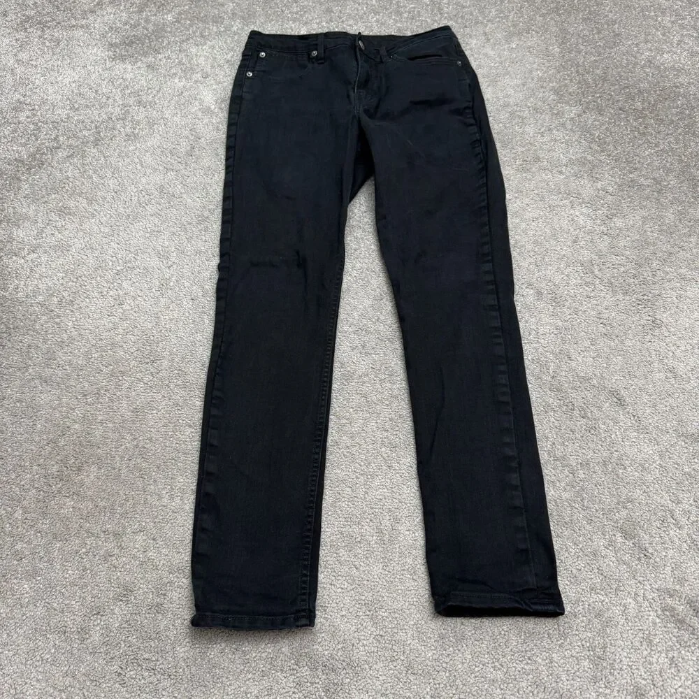Levi's 512 Slim Fit Taper Flex Denim Jeans Womens 30x32 Black Cotton Stretch